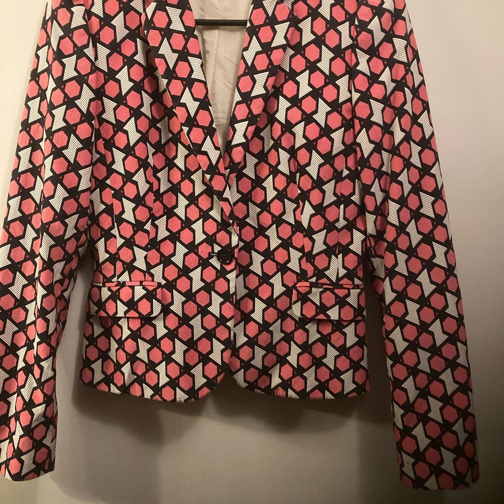 HUGO Pink and Black Patterned Blazer